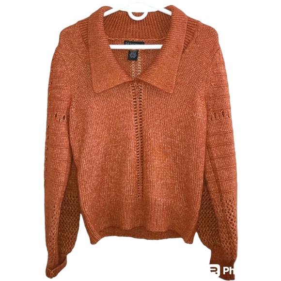 Johnny Collar Sweater orange rust color‎ size small NWT - Picture 1 of 7
